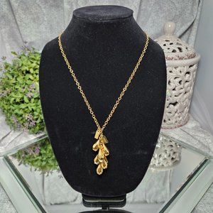 Coach Gold Teardrop Necklace - NEW